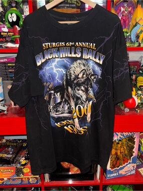 Vintage 2001  AOP American Biker x Sturgis Black Hills Rally 61st Annual T-Shirt